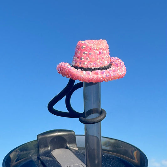 Pink Bling Cowgirl Hat Straw Topper