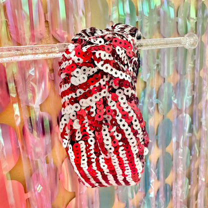 Red & White Sequin Headband